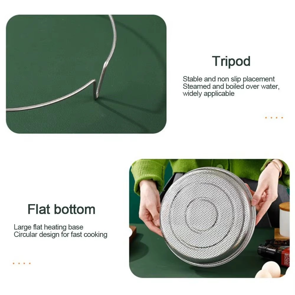 22.5/25.5Cm Stainless Steel Food Steamer Basket Pressure Cooker Steamer Basket with Handle Steaming Grid Drainer Cooking Utensil