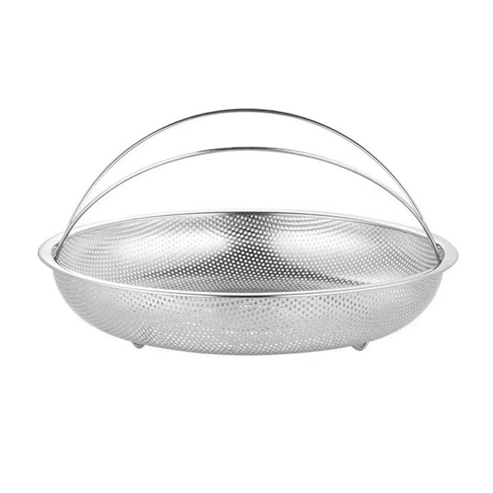 22.5/25.5Cm Stainless Steel Food Steamer Basket Pressure Cooker Steamer Basket with Handle Steaming Grid Drainer Cooking Utensil