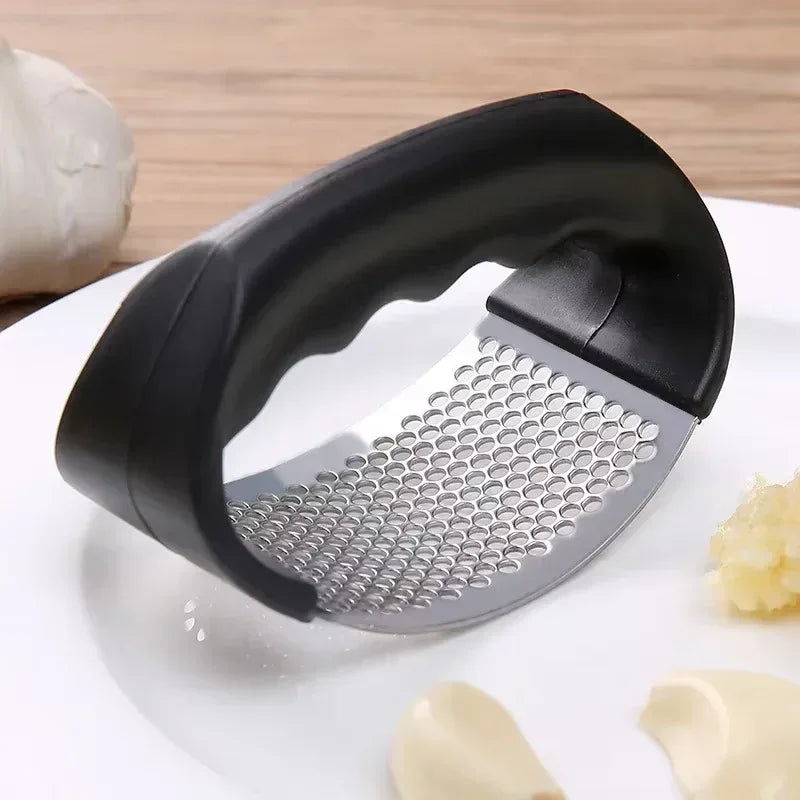 stainless steel garlic press | easy mincer tool for fresh garlic, ginger & herbs - maifrenco inc