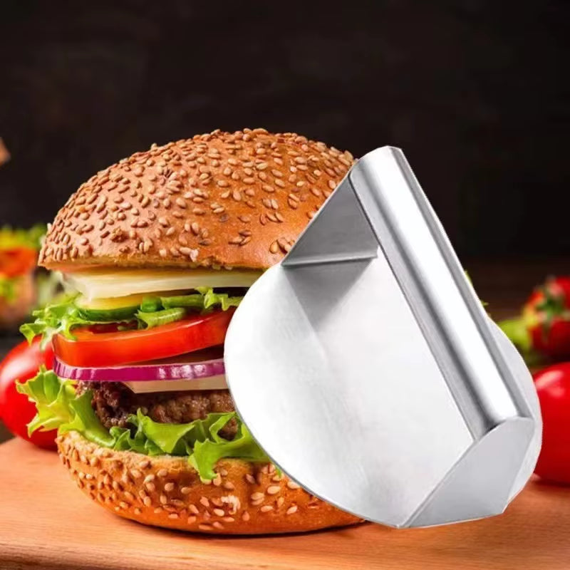 Stainless Steel Smash Burger Press with Handle Circular Meat Press Mold Hamburger Pressing Tool Kitchen Accessories Household