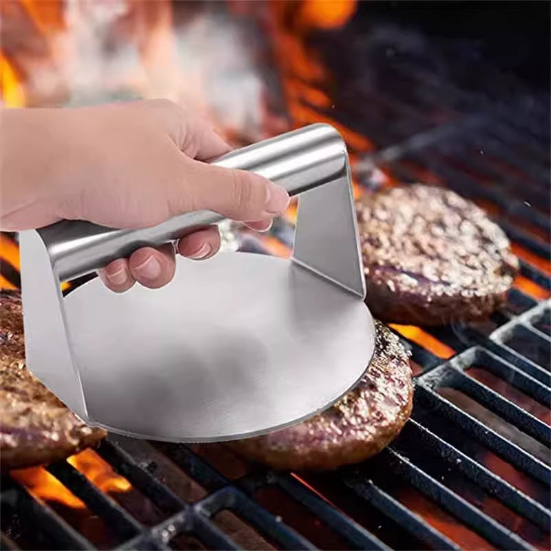 Stainless Steel Smash Burger Press with Handle Circular Meat Press Mold Hamburger Pressing Tool Kitchen Accessories Household