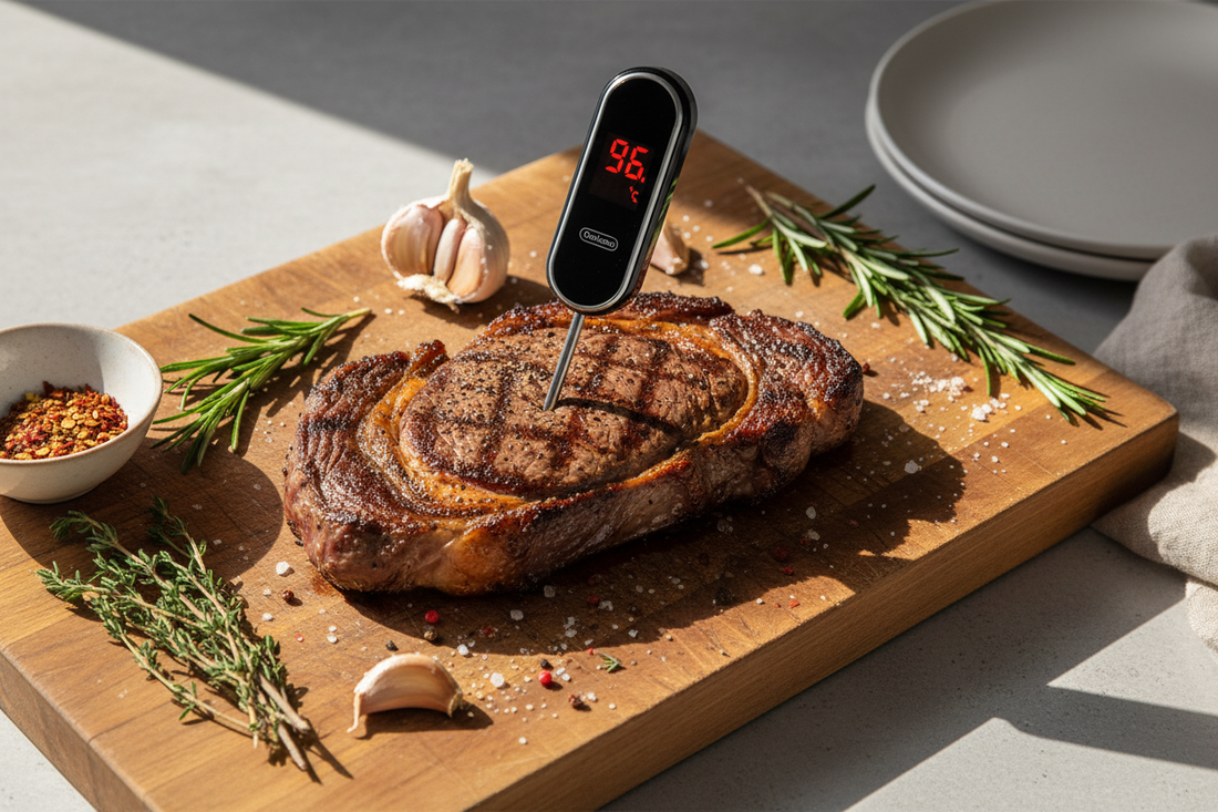 Wireless food thermometer with probe for perfectly cooked meat every time
