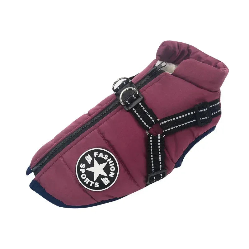 Waterproof Winter Dog Coat with Built-in Harness | Warm Clothes for Large & Small Pets