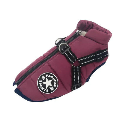 Waterproof Winter Dog Coat with Built-in Harness | Warm Clothes for Large & Small Pets