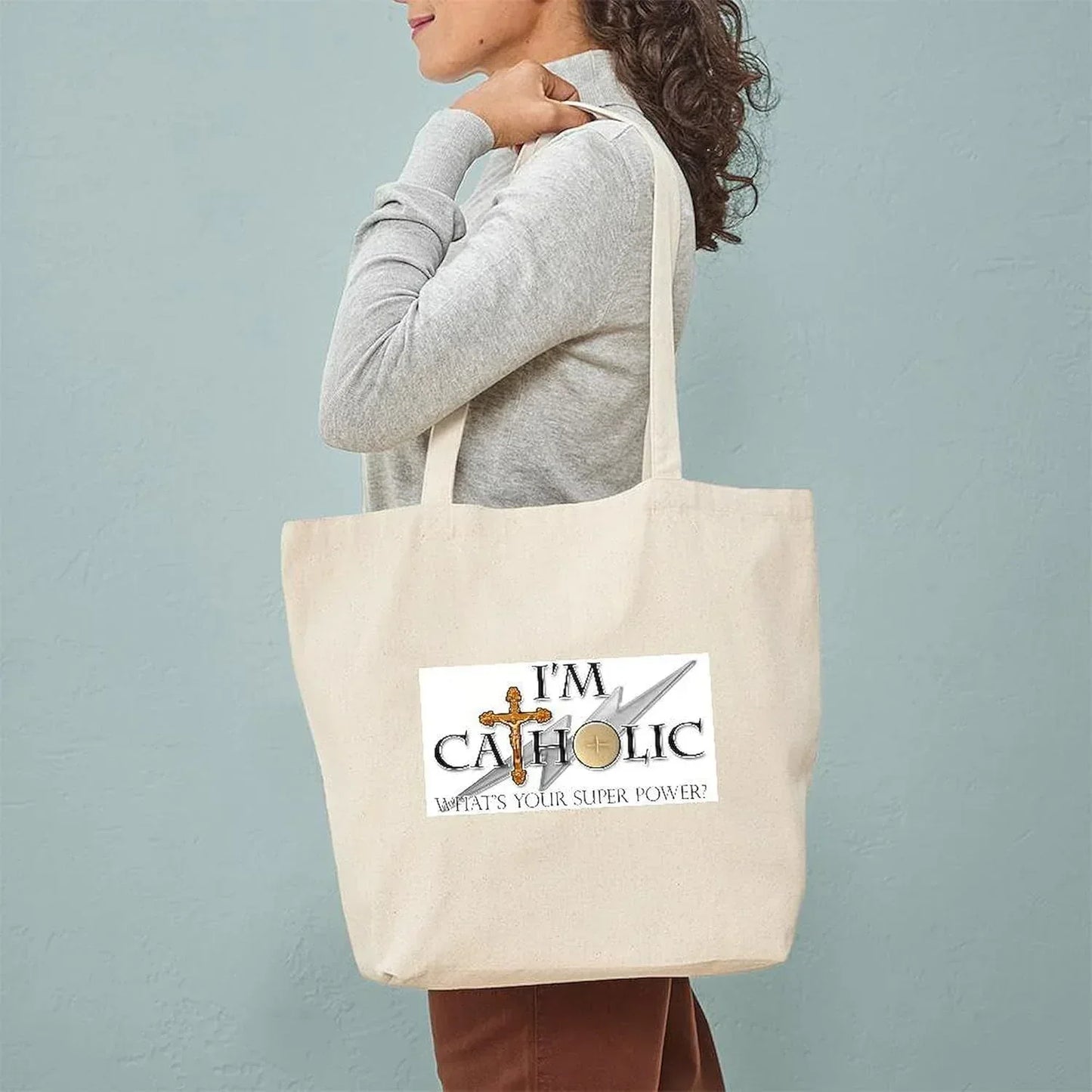 faith-inspired canvas tote bag | christian reusable shopping bag with scripture quotes - maifrenco inc