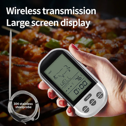 Wireless Food Thermometer with Probe – Digital Meat Thermometer for BBQ, Grilling & Oven Cooking