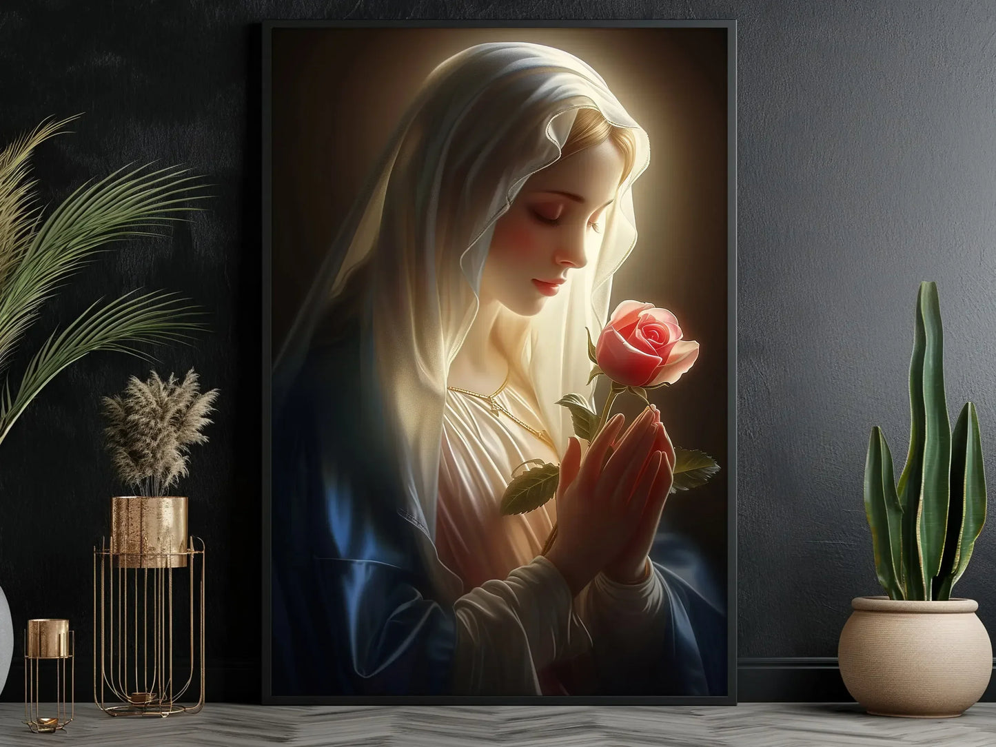 vintage faith canvas wall art | christian scripture poster for home & office decor - maifrenco inc