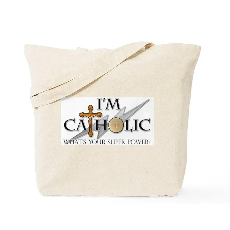 Faith-Inspired Canvas Tote Bag | Christian Reusable Shopping Bag with Scripture Quotes - MAIFRENCO INC