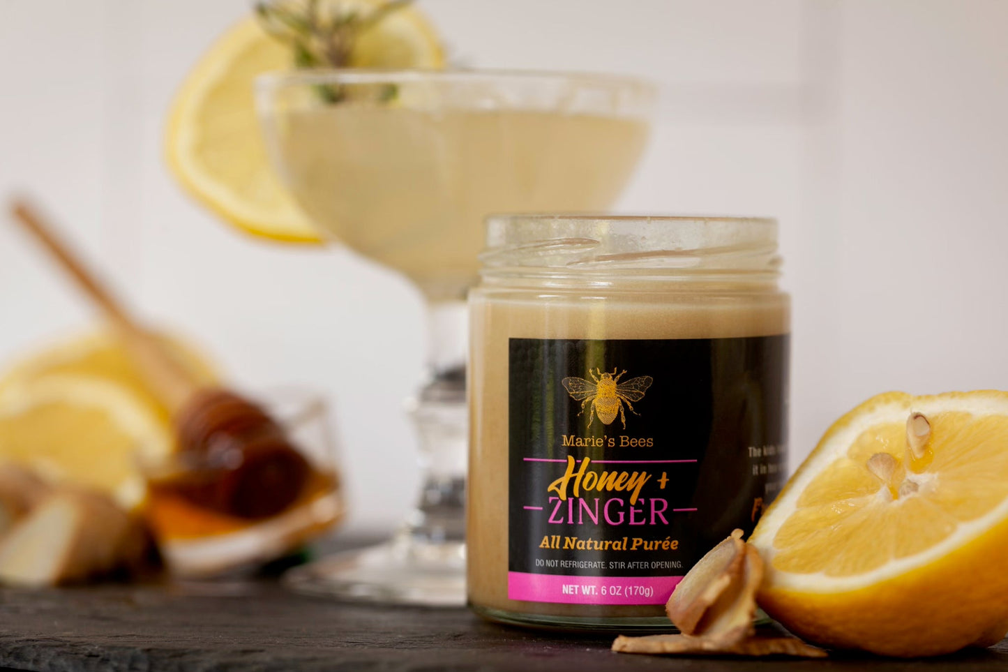 lemon ginger creamed honey "the zinger"