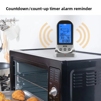 Wireless Food Thermometer with Probe – Digital Meat Thermometer for BBQ, Grilling & Oven Cooking