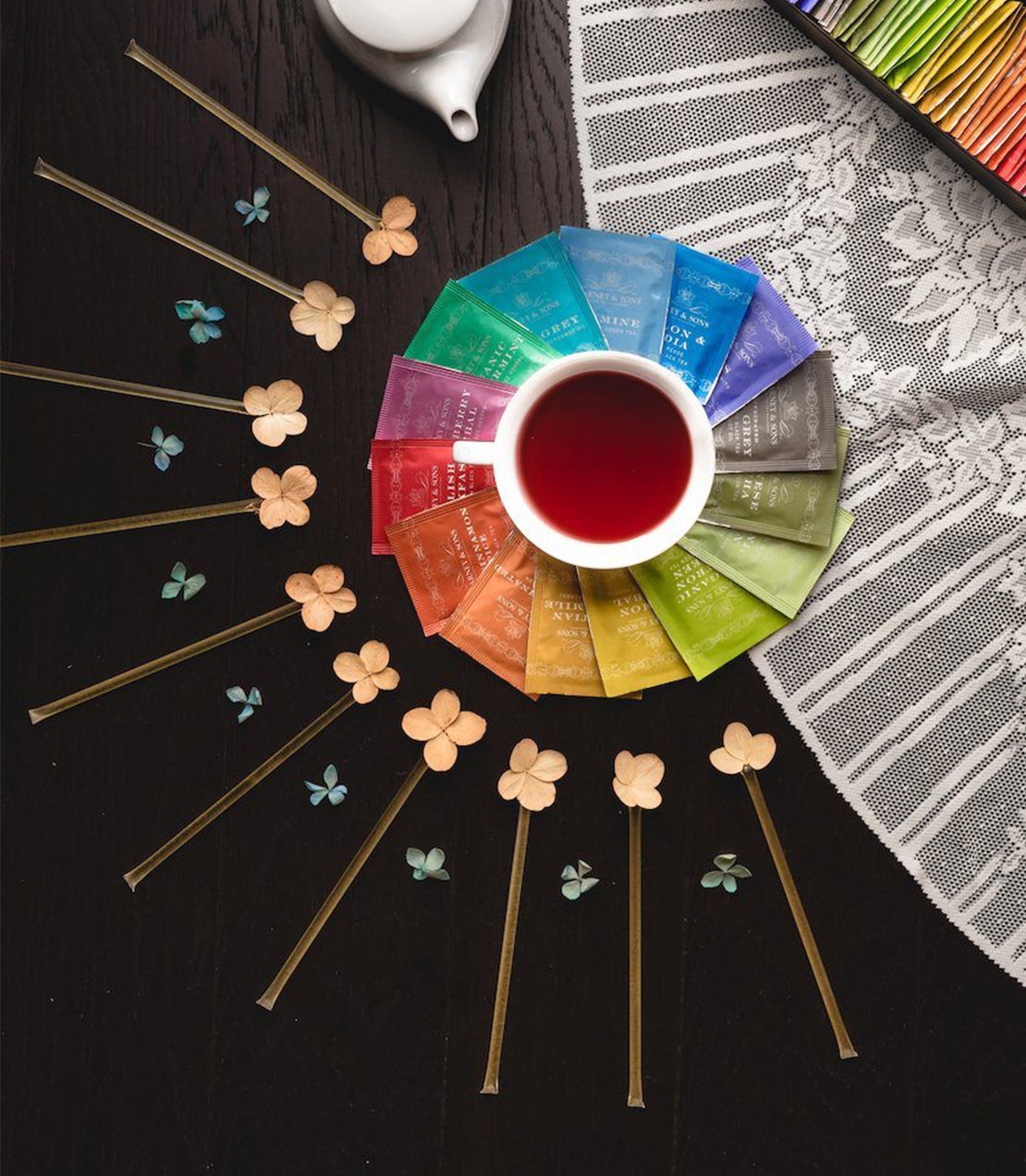 harney & sons teabag & honey sampler | premium tea gift set